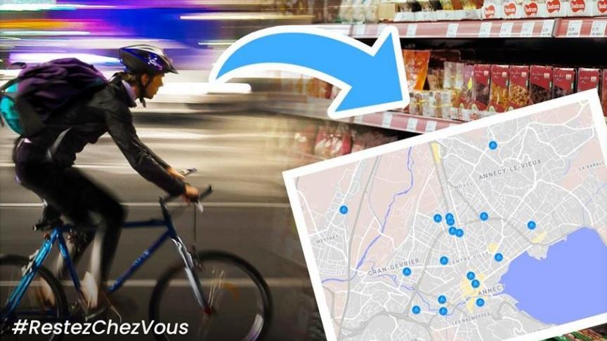 Annecy des cyclistes aident les personnes g es ou isol es